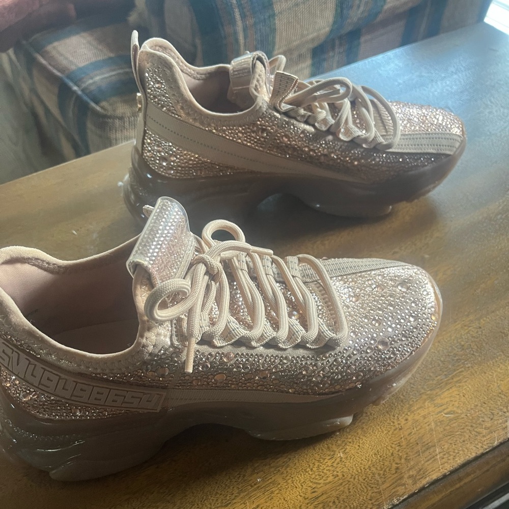 Steve Madden rose sparkle running shoes